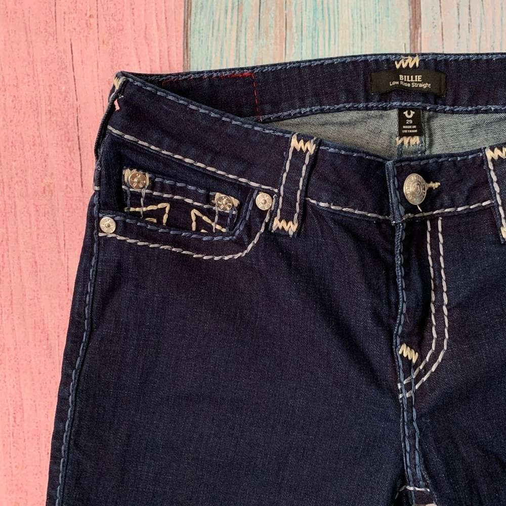 Billie low rise straight true religion Dark Blue Jeans - Picture 4 of 9
